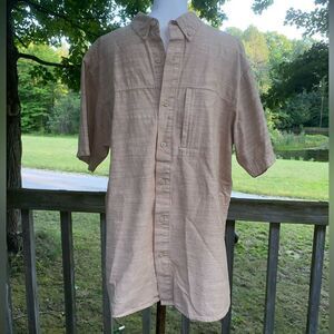 Hobbs Creek Men’s Beige Vented Outdoor Cotton Button Front Shirt Size XL